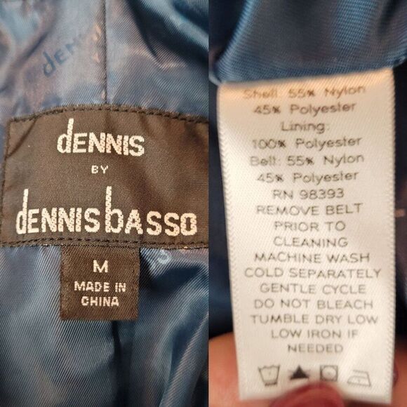 Dennis Teal Blue Belted A-line Balloon Hem Jacket Sz M Lightweight Duster Coat - Picture 3 of 10